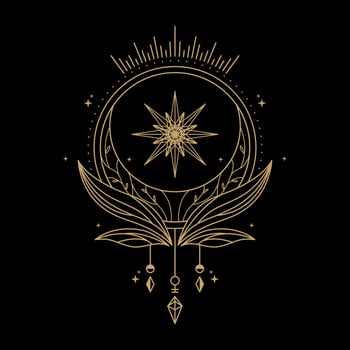 mysterious golden magical circle vector design