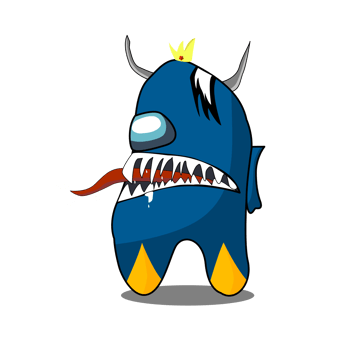 Blue monster cartoon png