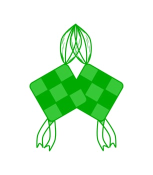 colorfull ketupat ilustration. eid fitr food in indonesia and malaysia. realistic ramadhan ketupat. hand drawn ketupat icon. vector