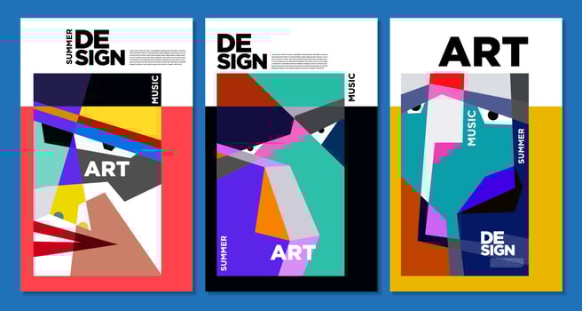 Summer Colorful Art and Music Festival Poster and Cover Template for Event, Magazine, and Web Banner. vector