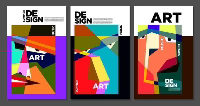 Summer Colorful Art and Music Festival Poster and Cover Template for Event, Magazine, and Web Banner. vector
