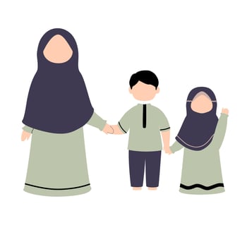 Muslim family illustration vector