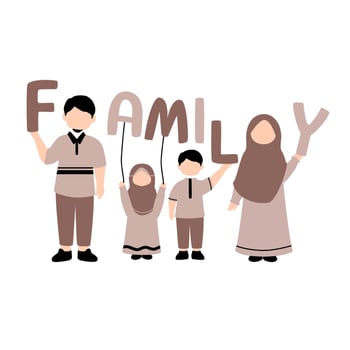 Muslim family illustration vector