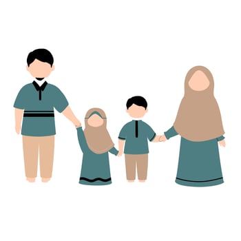 Muslim family illustration vector