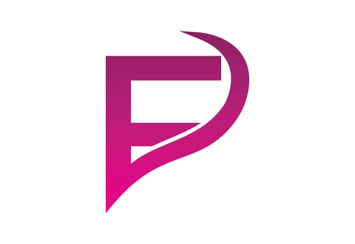 Gradient F letter logo design with swoosh, Vector illustration