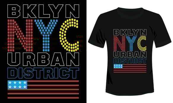 Bklyn NYC Urban District T-shirt Design Vector Illustration