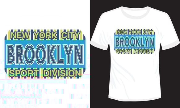 vector illustration of NYC Brooklyn sports t-shirt vector design, Colorful NYC athletics dept 1986 t-shirt