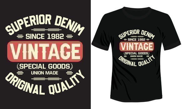 Vintage vector t-shirt illustration design, Superior Denim vintage t-shirt 1982