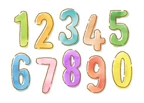 hand drawn vector doodle numbers