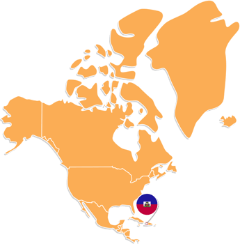 Haiti map in North America, Icons showing Haiti  location and flags. png