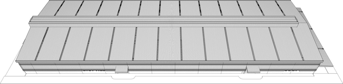 3D illustration of building project vector