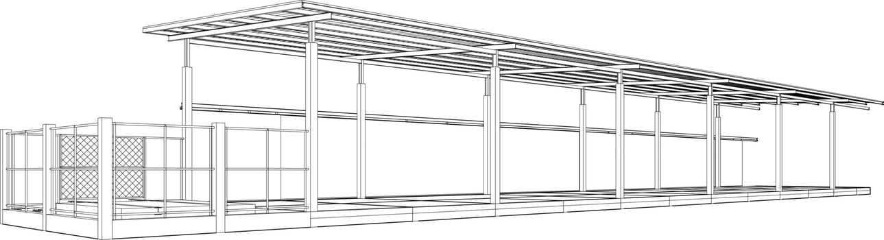 3D illustration of building project vector