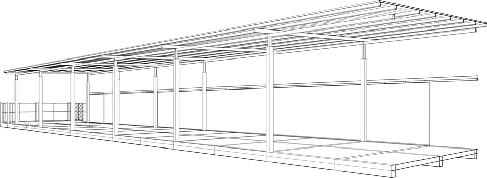 3D illustration of building project vector