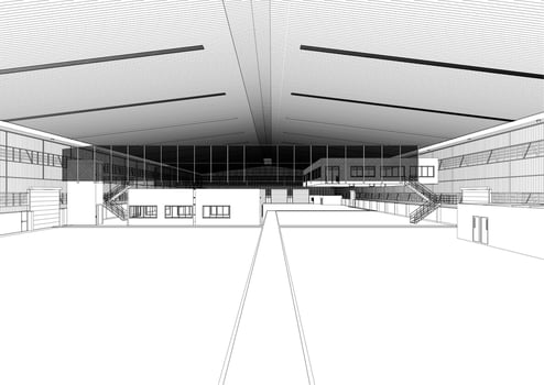 3D illustration of building project vector