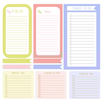 To do list templates set vector
