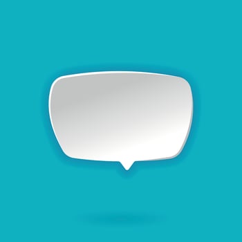 3d white speech bubble. Square Speech bubble icon. 3d render. Network communication concept.  Isolated vector illustration