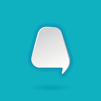 Free form 3d white speech bubble. Abstract figure Speech bubble icon. 3d render. Network communication concept.  Isolated vector illustration