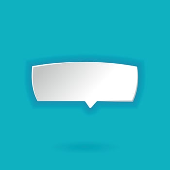 3d white speech bubble. rectangle form figure Speech bubble icon. 3d render. Network communication concept.  Isolated vector illustration