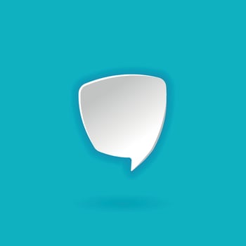 3d white speech bubble. Square form figure Speech bubble icon. 3d render. Network communication concept.  Isolated vector illustration