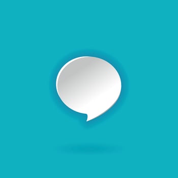 3d white speech bubble. Circle Speech bubble icon. 3d render. Network communication concept.  Isolated vector illustration