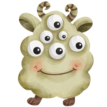 watercolor monster clip art png