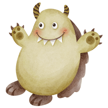 cute monster watercolor png