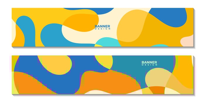 A set of banners with abstract summer colorful art background illustration vector