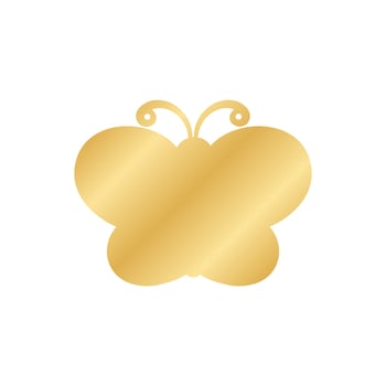 Gold Butterfly Logo. Abstract golden butterfly silhouette icon vector illustration.