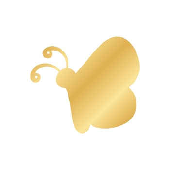 Gold Butterfly Logo. Abstract golden butterfly silhouette icon vector illustration.