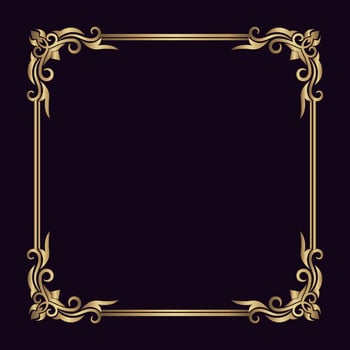 vintage frame border ornament, floral decorative vector