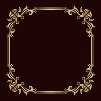 vintage frame border ornament, floral decorative vector