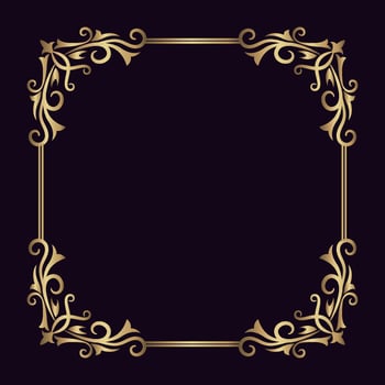 vintage frame border ornament, floral decorative vector
