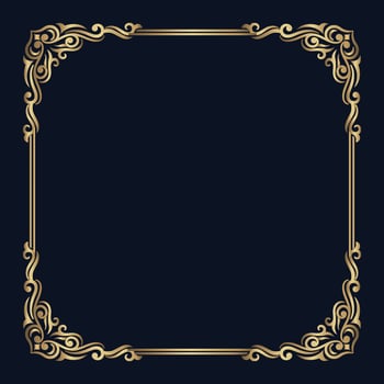 vintage frame border ornament, floral decorative vector