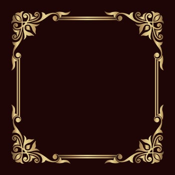 vintage frame border ornament, floral decorative vector