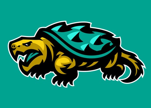 Snapping Turtle Bold Line Sport Style Logo vector