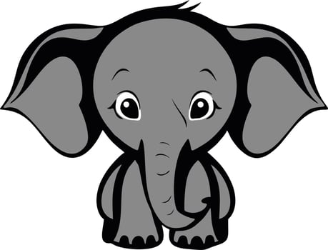 Cute little elephant vector