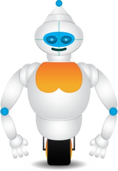 cute happy robot isolated on white background vector