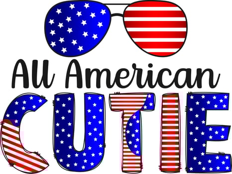 4th of july. All American Cutie vector