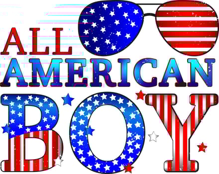 4th of july. All American Boy vector
