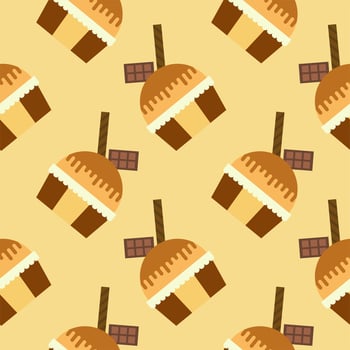 cupcake seamless pattern vector illustration