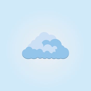 Cartoon blue cloud isolated with transparent background vector