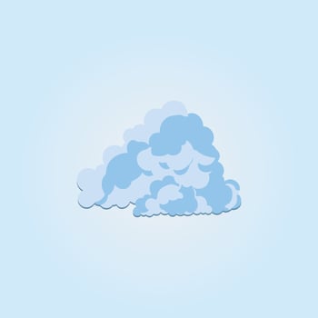 Cartoon blue cloud isolated with transparent background vector