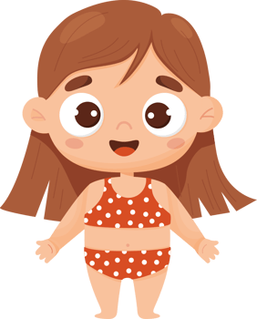 Cute girl in bathing suit png