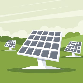 Solar Energy Panels, Isolated Background. vector