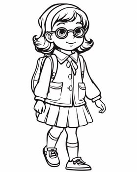 Nerdy school girl vector