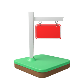 Low poly blank hanging sign png