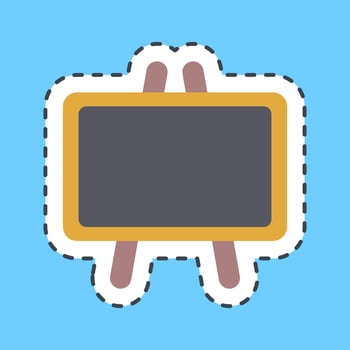 Sticker line cut black board. School and education elements. Good for prints, posters, logo, advertisement, infographics, etc. vector