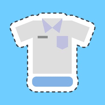 Sticker line cut uniform. School and education elements. Good for prints, posters, logo, advertisement, infographics, etc. vector