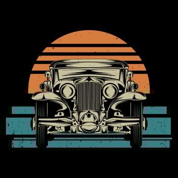 Classic Car Vintage Tshirt Design Vector Illustration