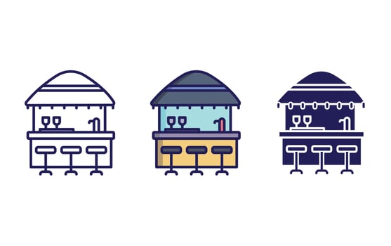 Beach bar vector icon